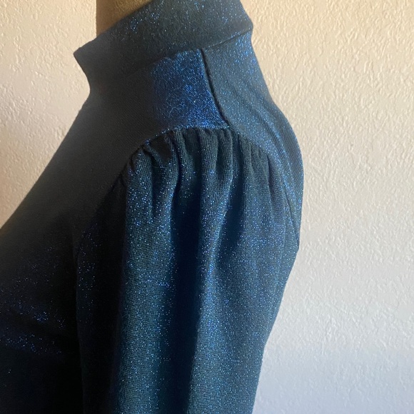 J. CREW Sparkling Navy Long Sleeve Top - Picture 4 of 9